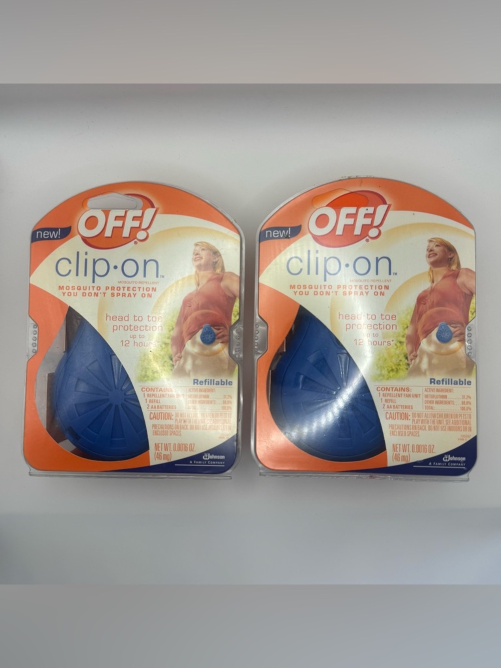 OFF Clip-On Mosquito Repellent Fan 2 Pack New Sealed NOS 2008 Refillable